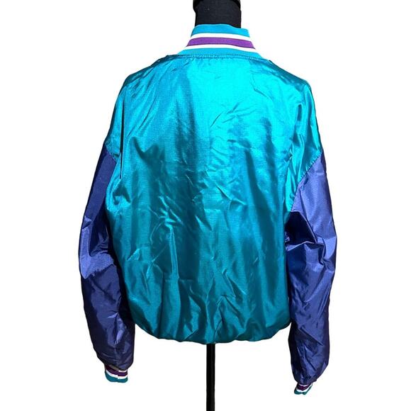 Vintage MVP Corp Blue and Purple Satin Sports Jacket Women's S Small - Picture 5 of 7